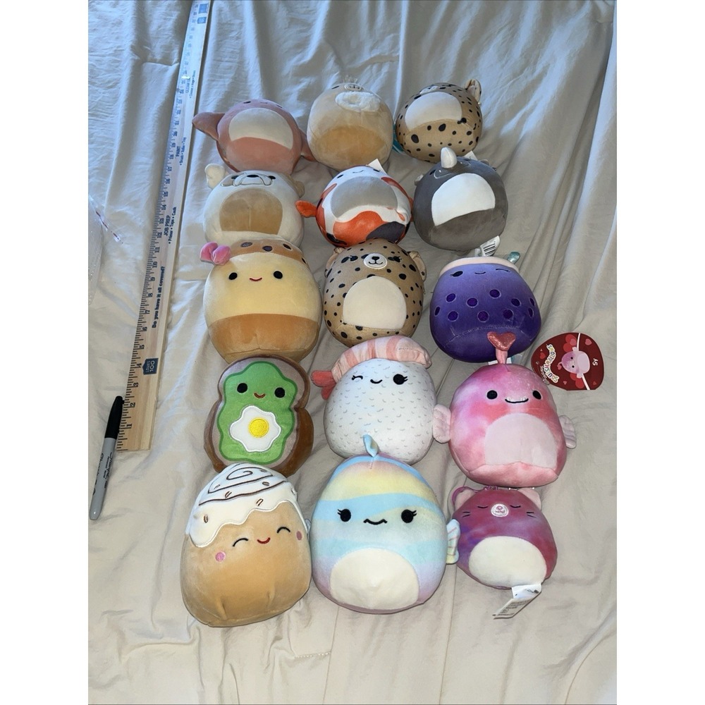 Lot Of 15 Mini Squishmallows Plush Toys Mixed Styles And Characters